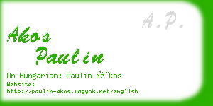 akos paulin business card